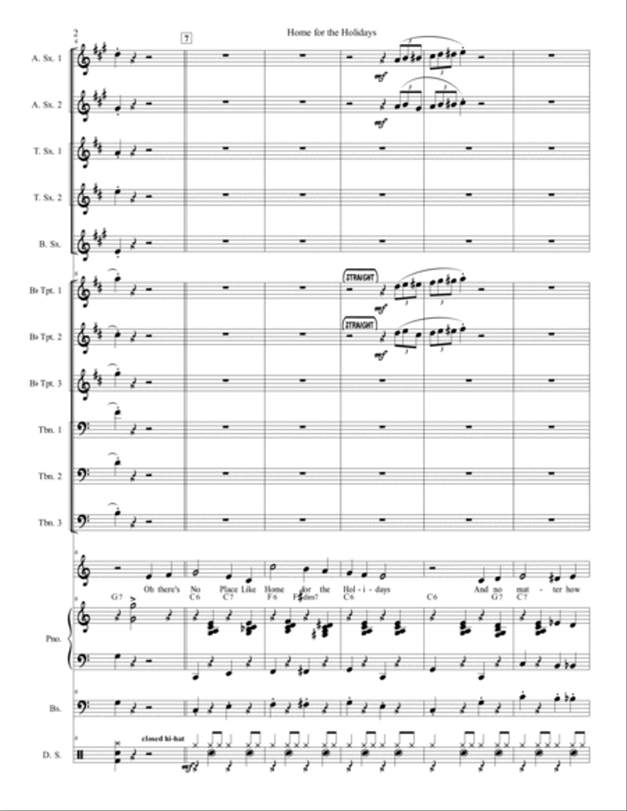 (there's No Place Like) Home For The Holidays Jazz Ensemble scores gallery preview page 3
