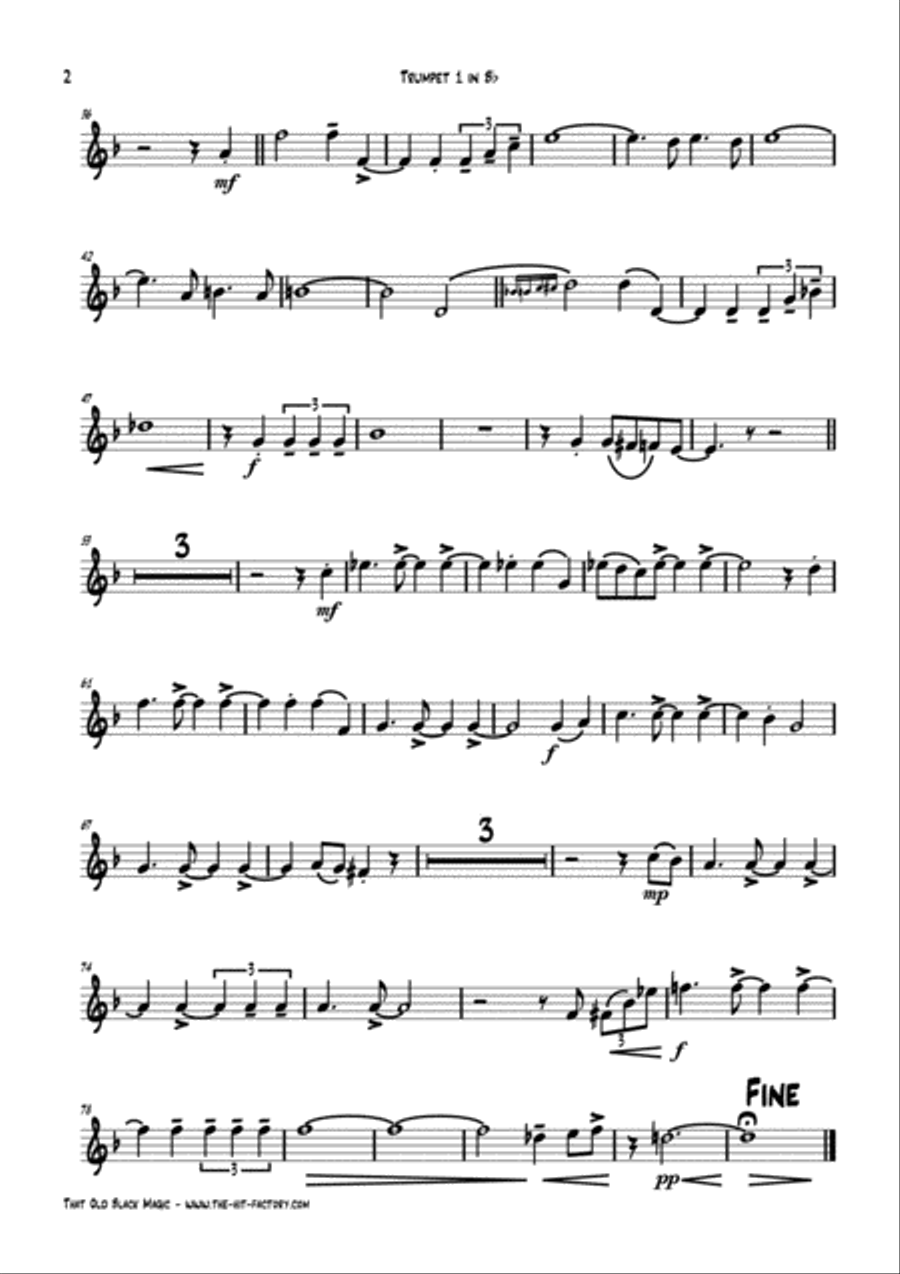 That Old Black Magic Euphonium scores gallery preview page 6