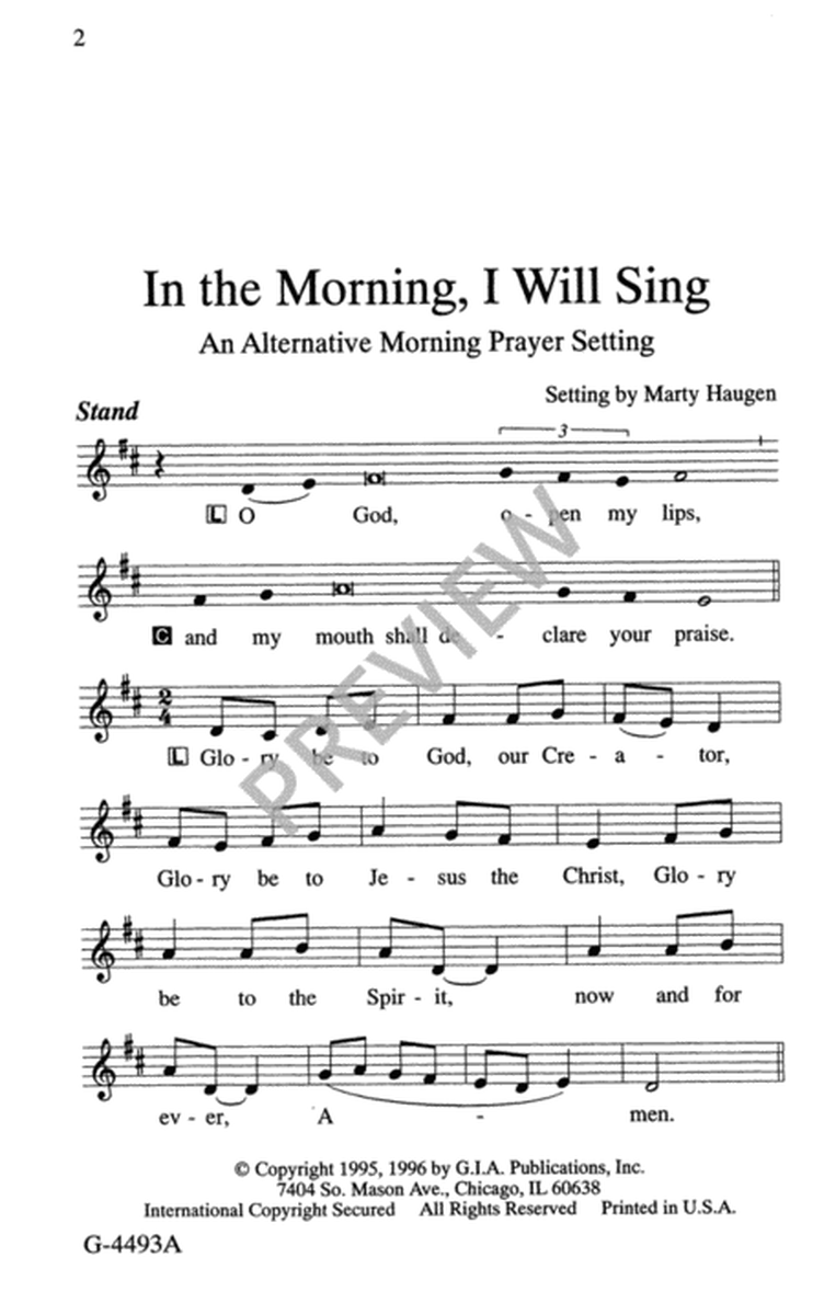 In the Morning I Will Sing - Assembly Edition