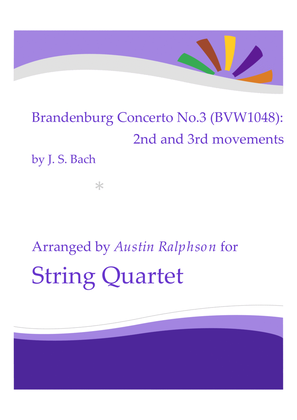 Book cover for Brandenburg Concerto No.3, 2nd & 3rd movements - string quartet