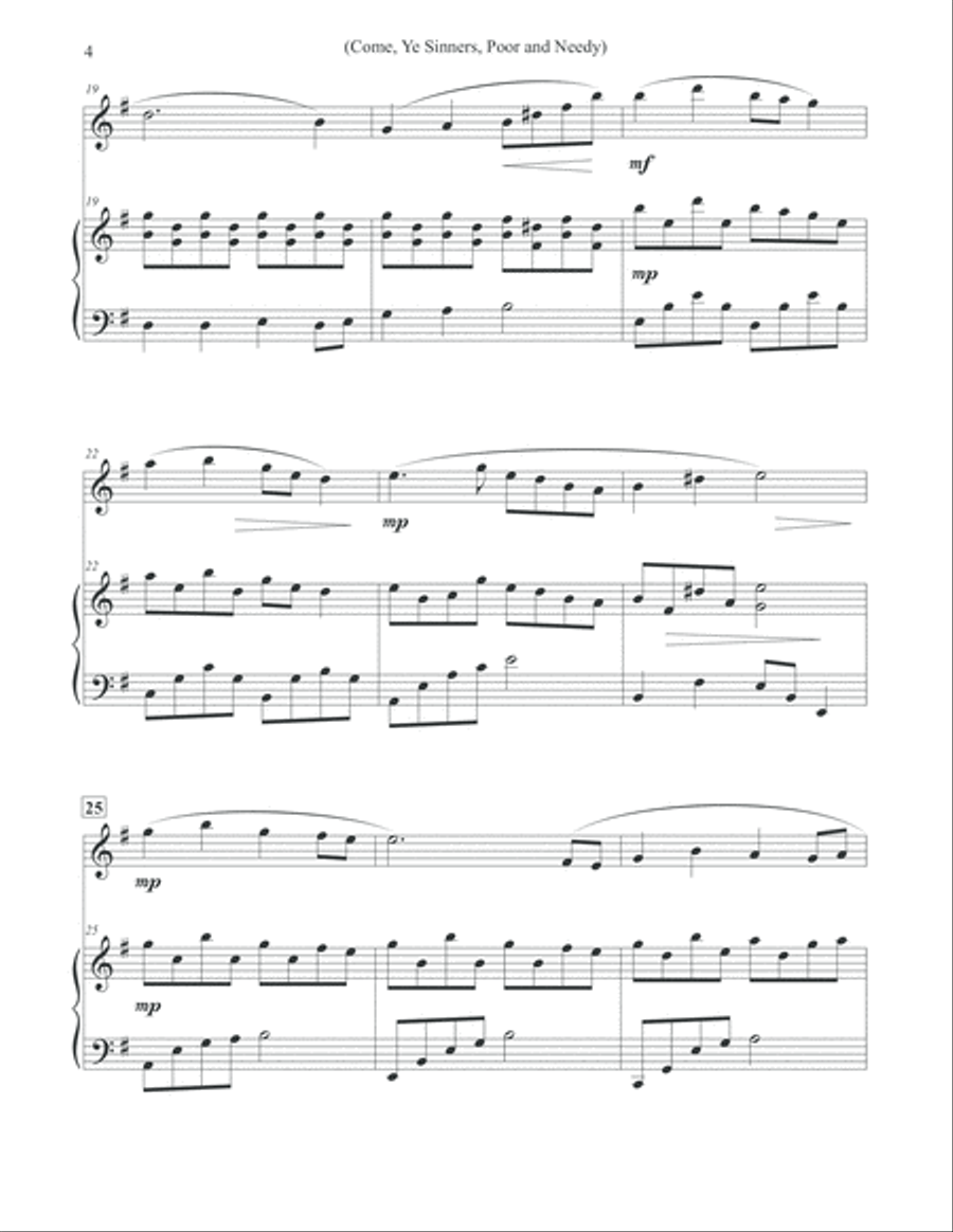 Come, Ye Sinners, Poor and Needy - Flute & Piano Flute Solo scores gallery preview page 4