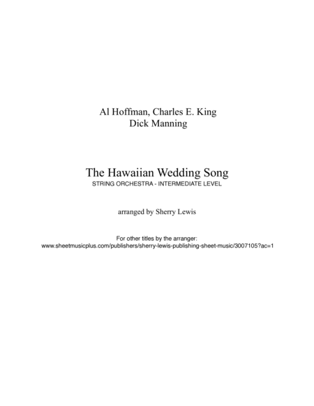 Hawaiian Wedding Song image number null