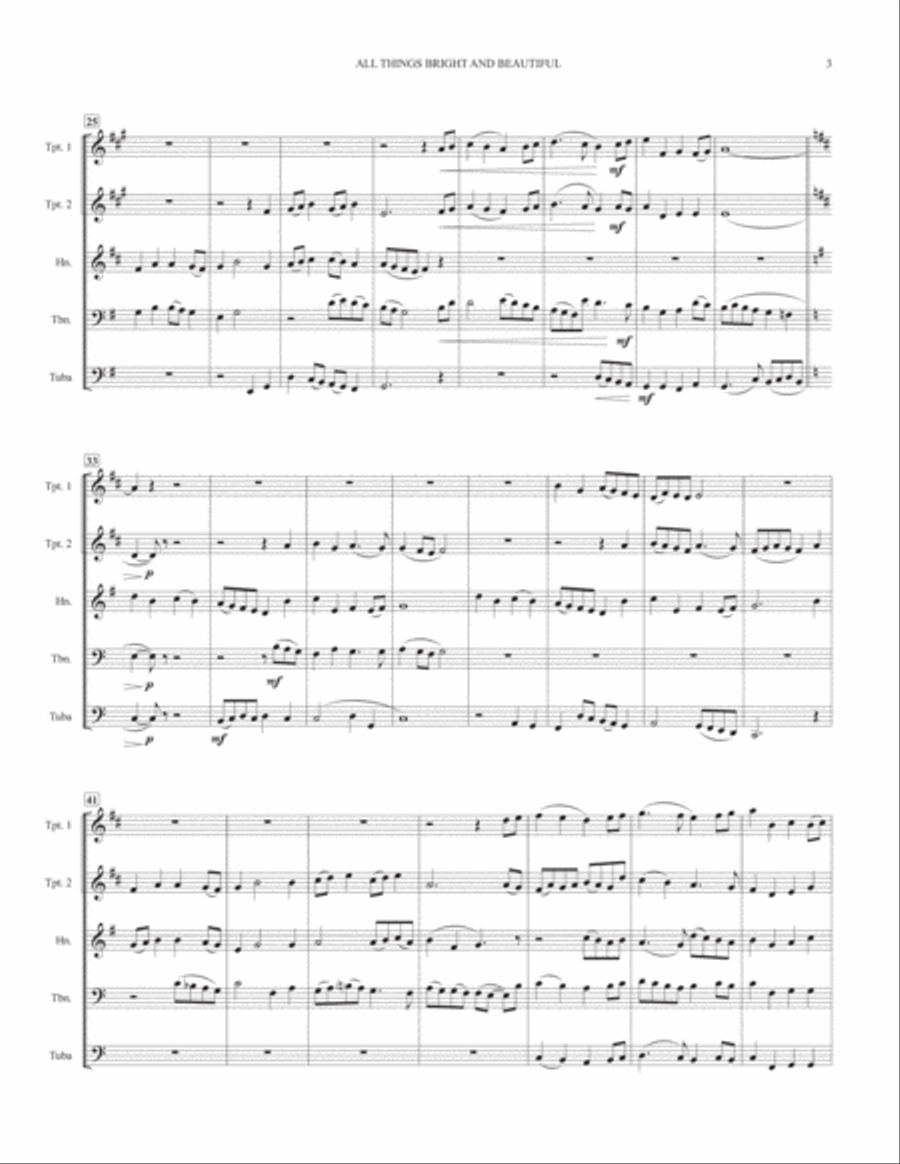 All Things Bright and Beautiful (for brass quintet) image number null
