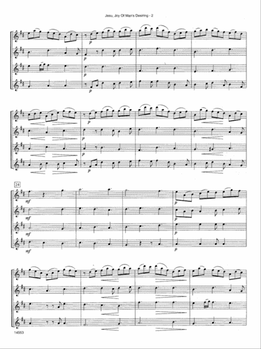 Jesu, Joy Of Man's Desiring Flute Quartet scores gallery preview page 3