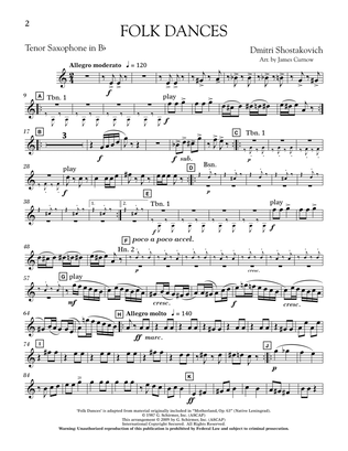 Folk Dances (arr. James Curnow) - Bb Tenor Saxophone