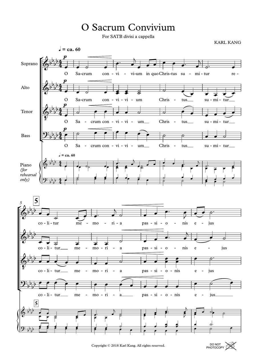 O Sacrum Convivium 4-Part scores gallery preview page 1