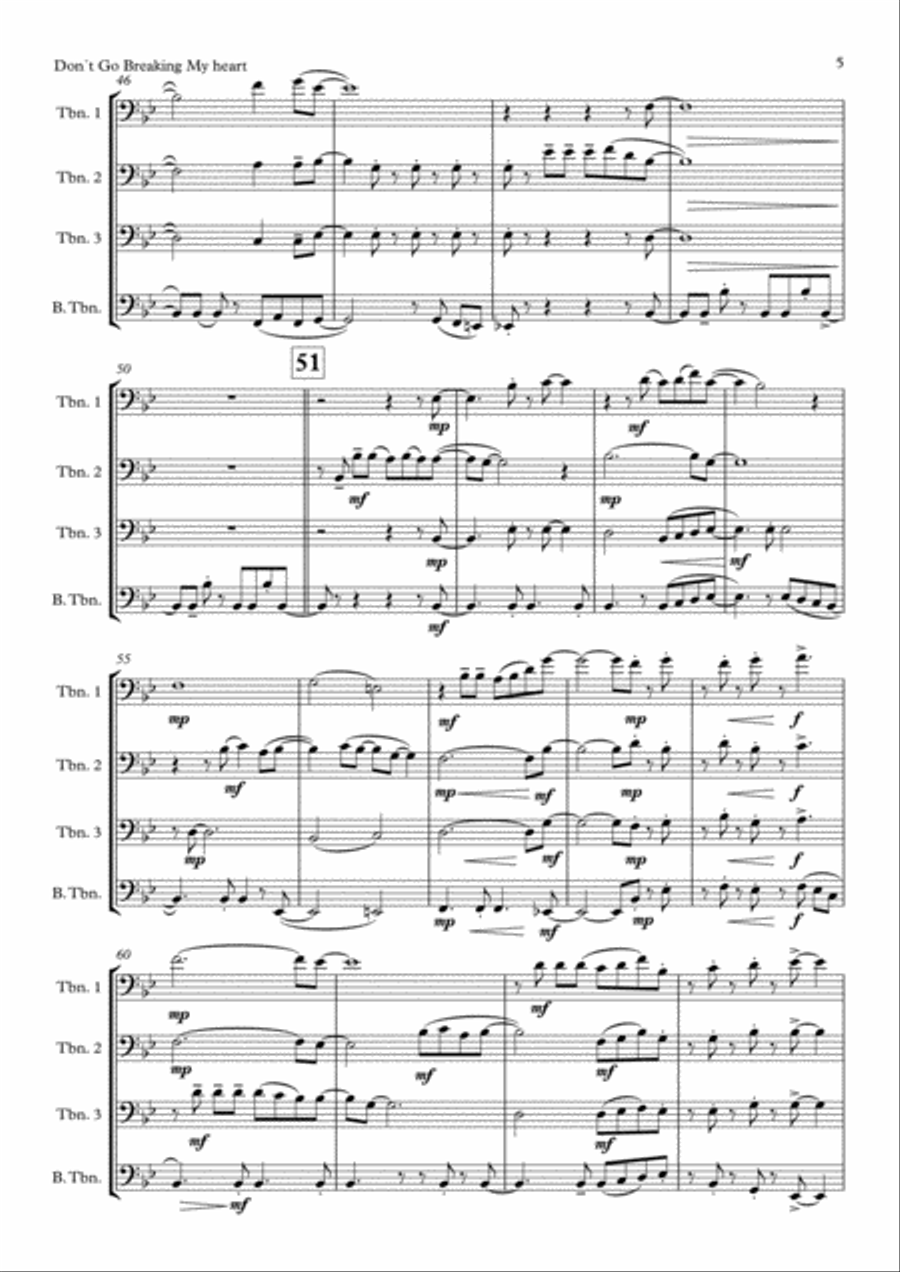 Don't Go Breaking My Heart Small Ensemble scores gallery preview page 5
