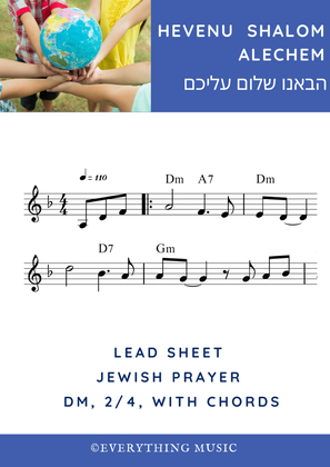 Hevenu Shalom Alechem lead sheet