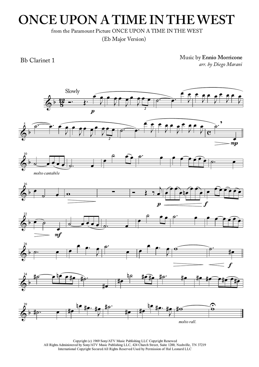 Once Upon A Time In The West from the Paramount Picture ONCE UPON A TIME IN THE WEST Woodwind Quartet scores gallery preview page 1