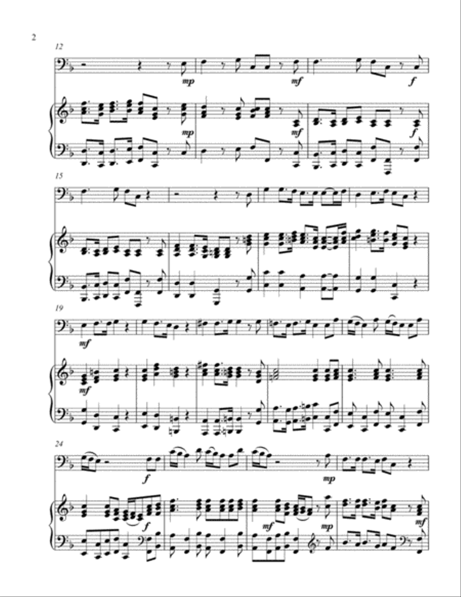 Lift Up Ye Heads O Ye Gates (bass C instrument solo) Euphonium scores gallery preview page 3