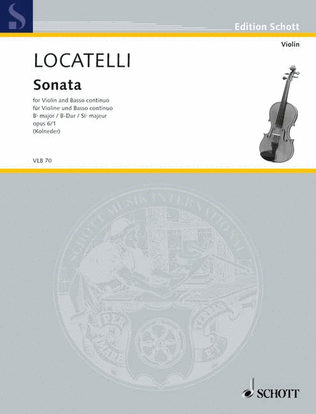 Book cover for Locatelli Sonate Bbmaj Op 6/1