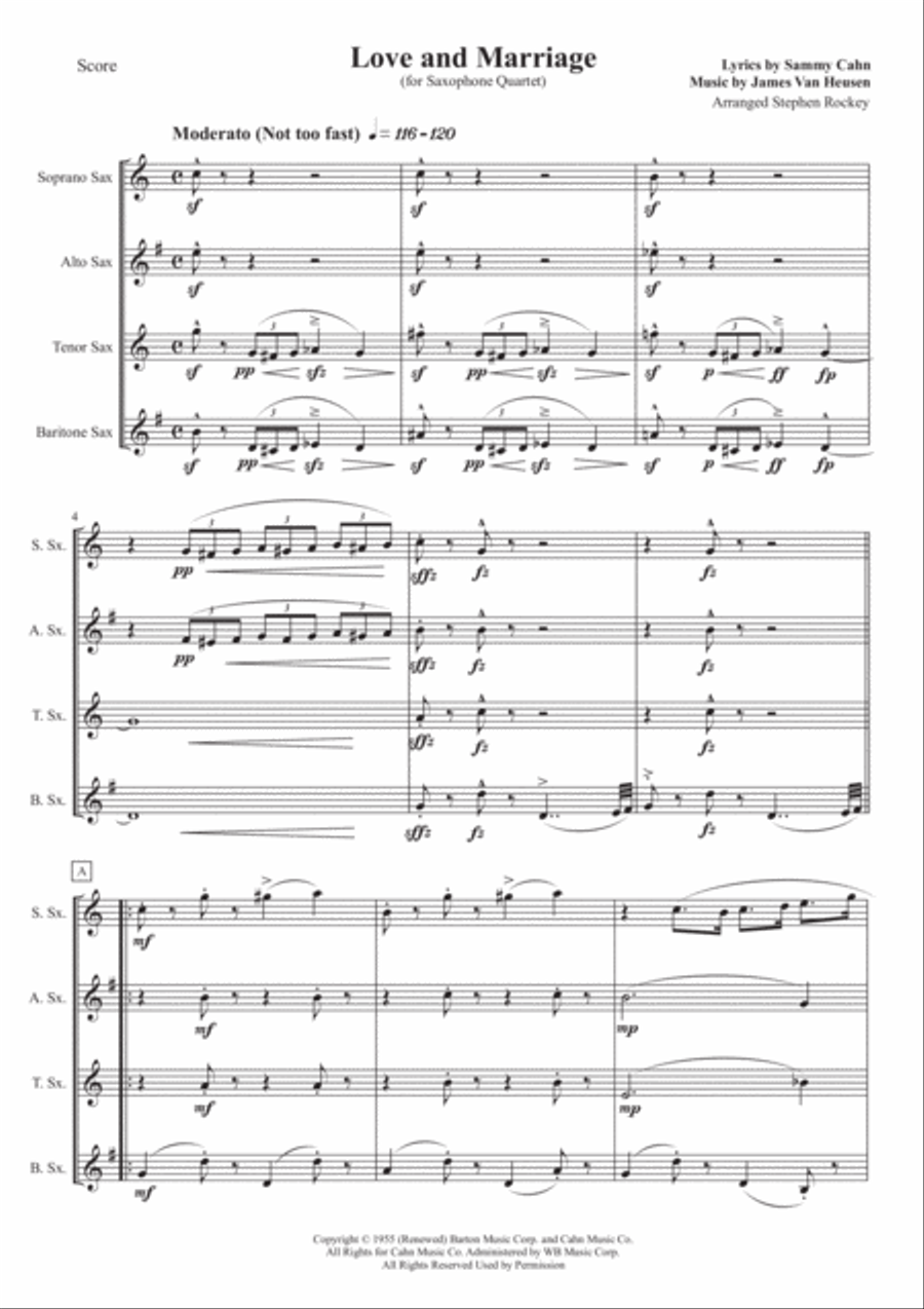 Love And Marriage Woodwind Quartet scores gallery preview page 4