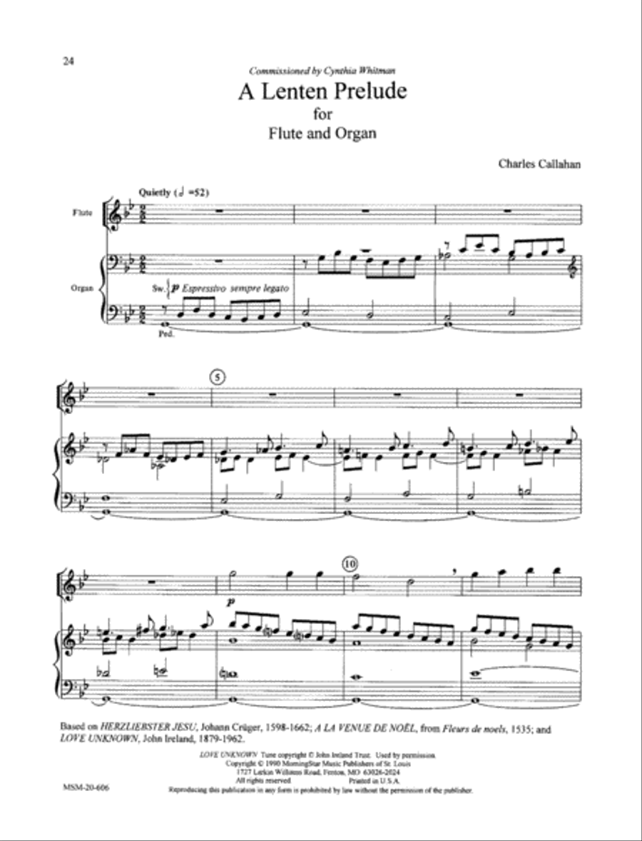 Preludes for Flute and Organ Flute Solo scores gallery preview page 6
