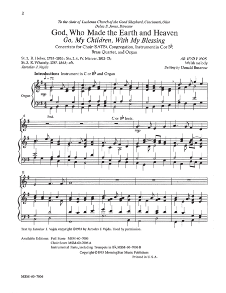 Go, My Children, with My Blessing God, Who Made the Earth and Heaven Choir scores gallery preview page 2
