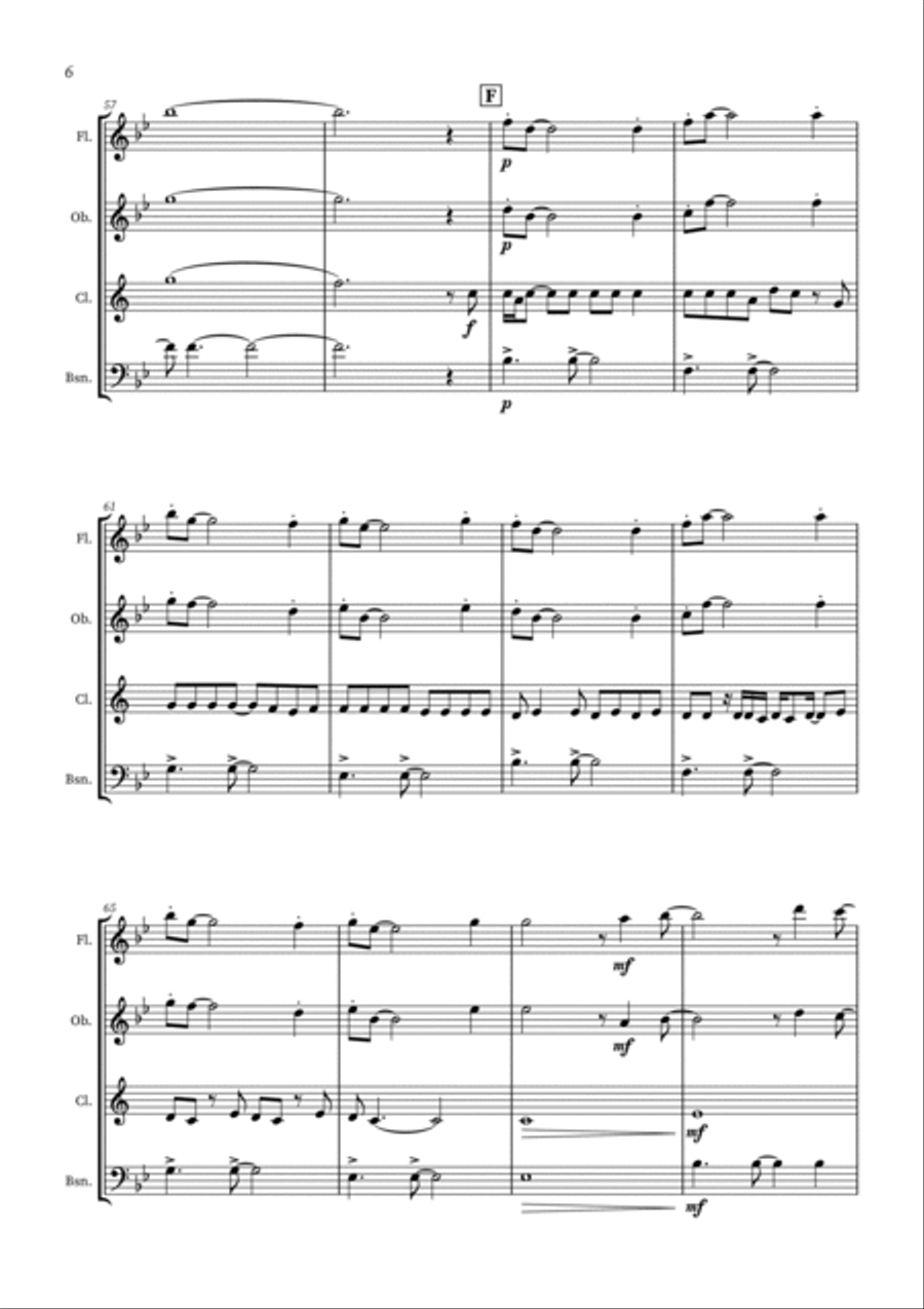 All Too Well Woodwind Quartet scores gallery preview page 6