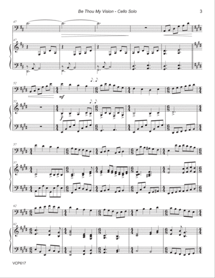 BE THOU MY VISION - CELLO SOLO with Piano Accompaniment (Grade 3+) Piano scores gallery preview page 3