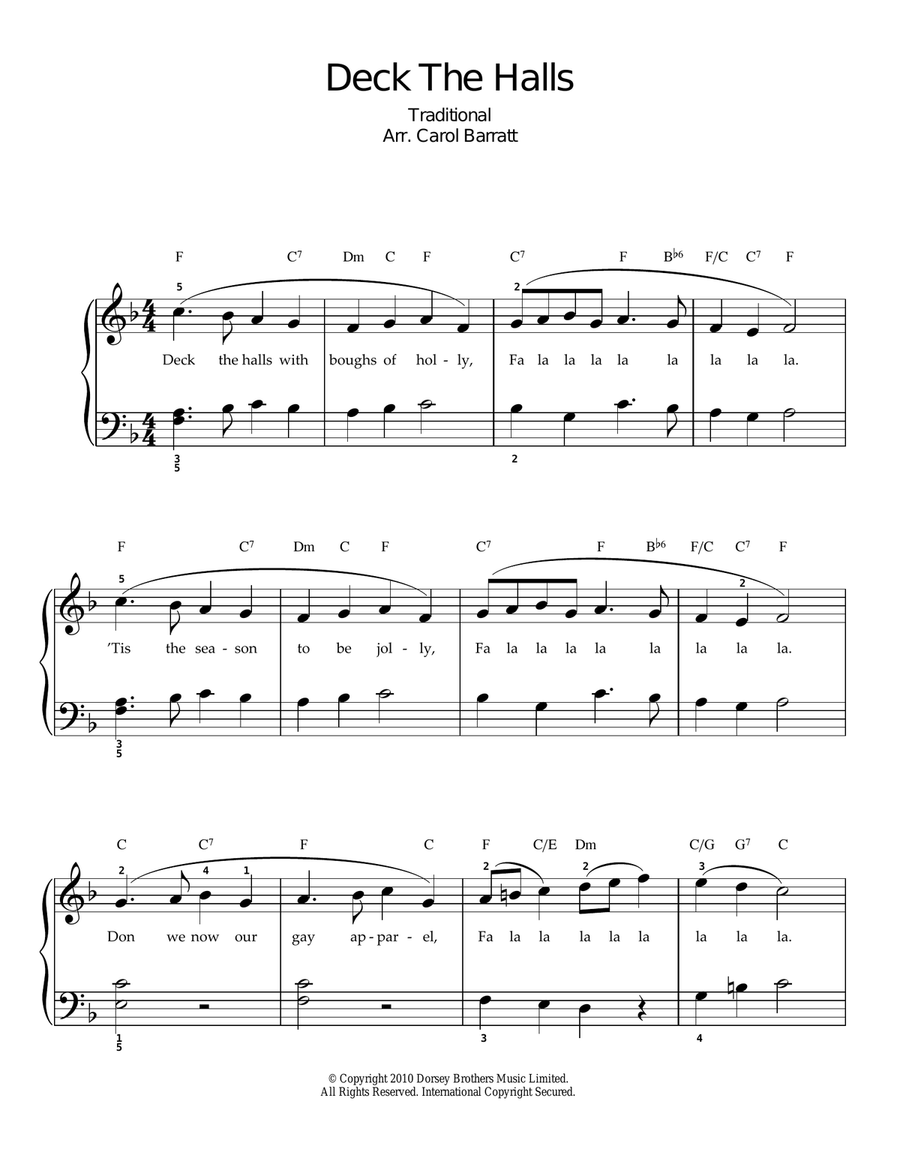Deck The Halls Piano, Vocal scores gallery preview page 1