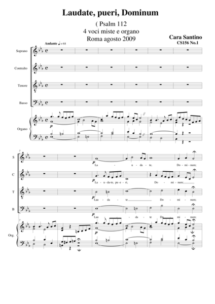 Laudate,pueri,Dominum(Psalm 112) - Choir SATB and organ image number null