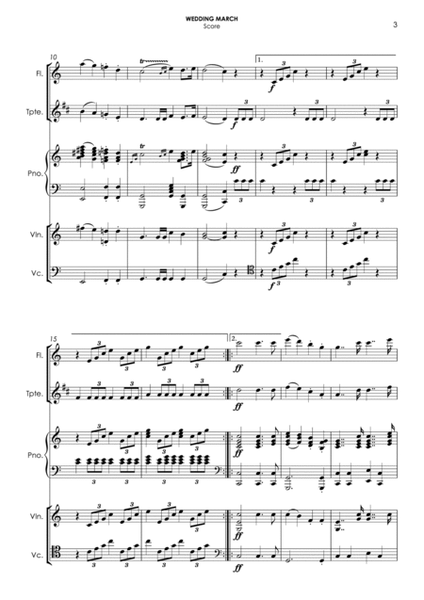Wedding March (Mendelssohn) for quintet image number null