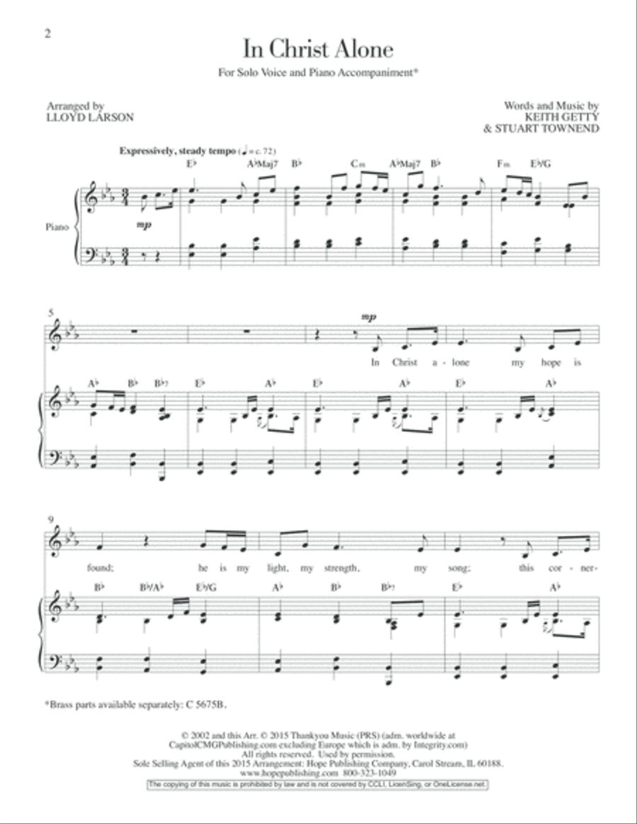 In Christ Alone Medium Voice scores gallery preview page 2