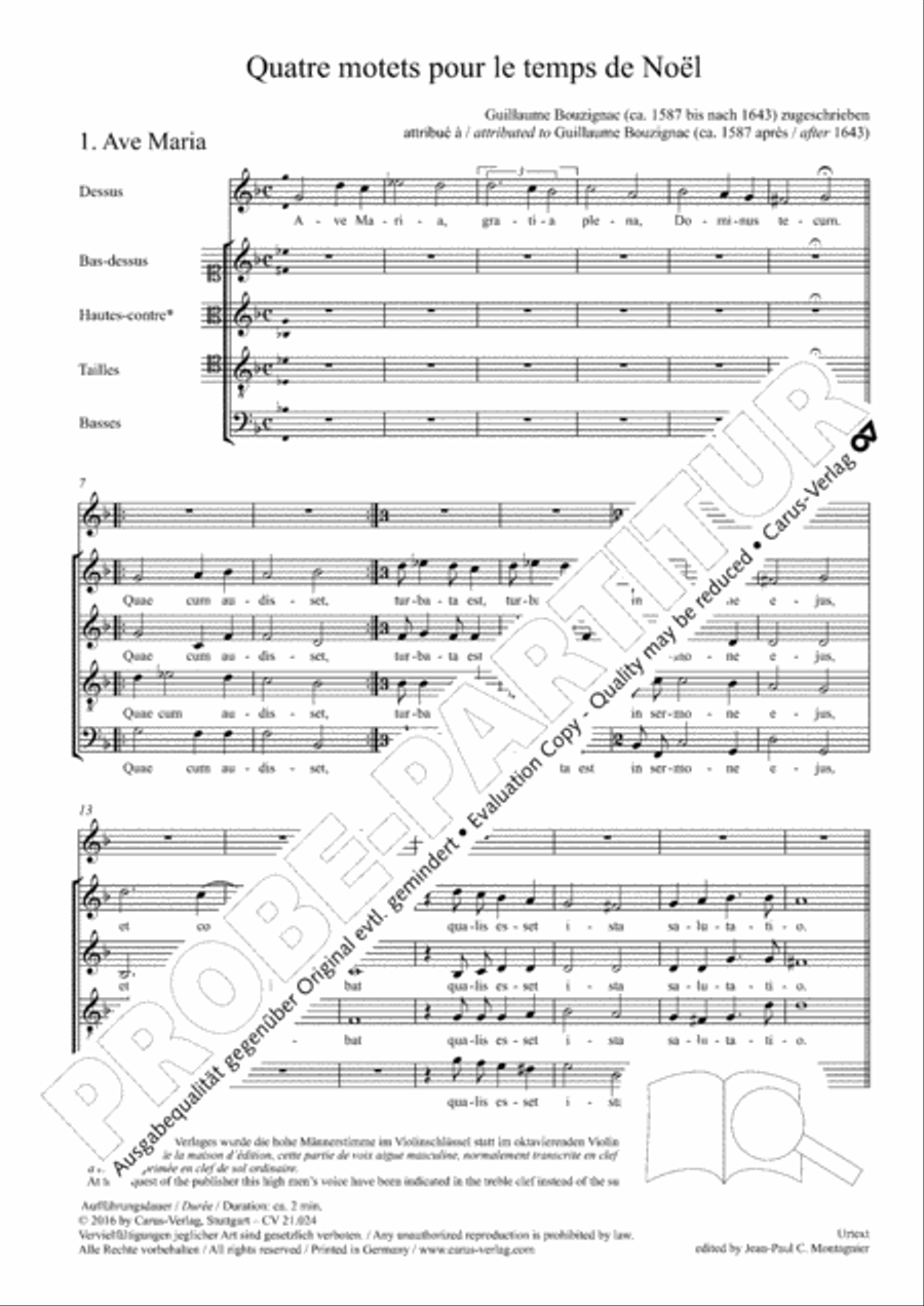 Four Christmas motets (Vier Motetten fur die Weihnachtszeit) Score scores gallery preview page 11