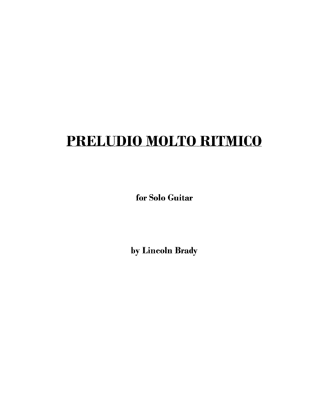 PRELUDIO MOLTO RITMICO - Solo Guitar image number null