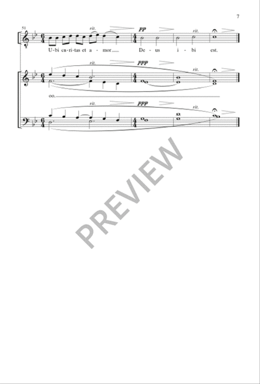 Ubi caritas 4-Part scores gallery preview page 6