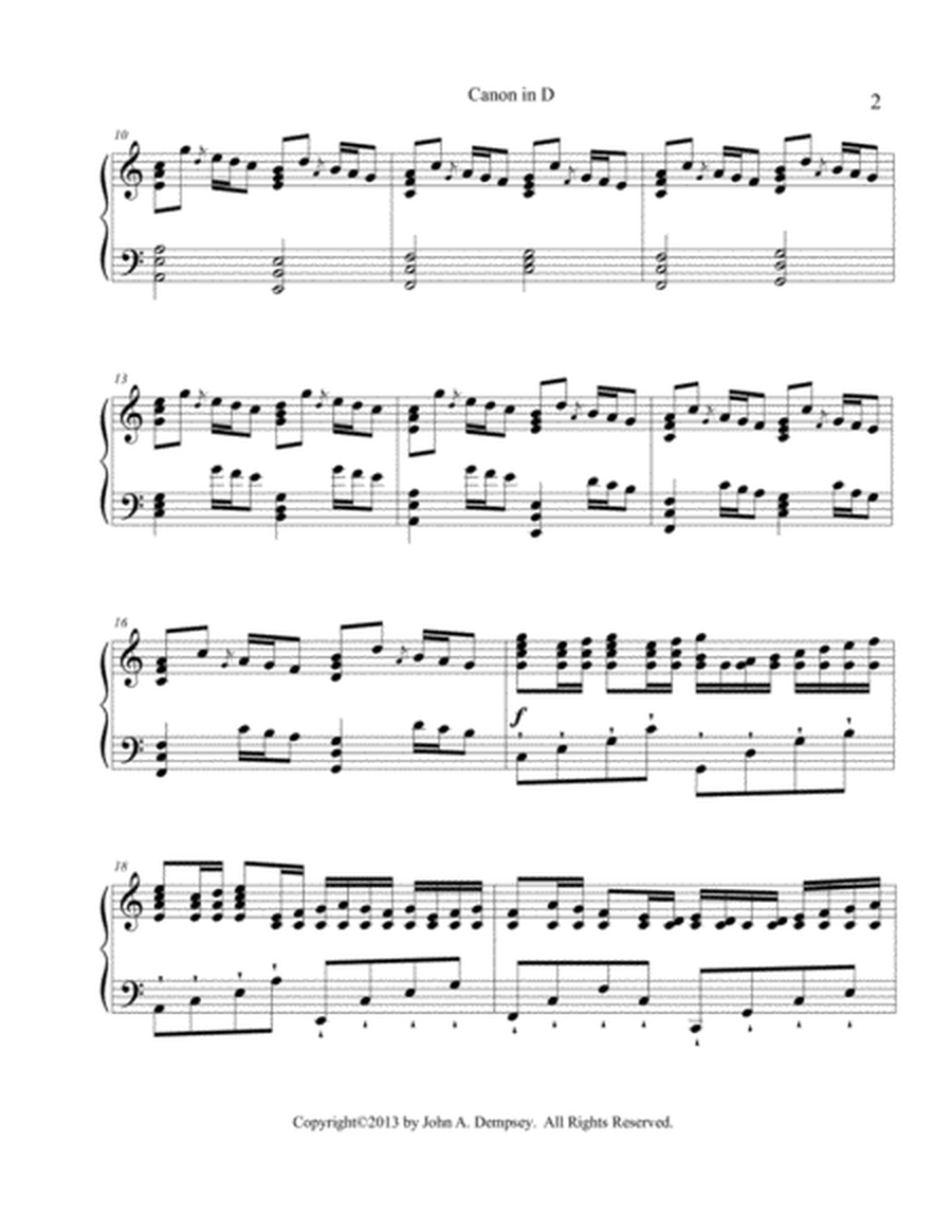 Canon in D (in C major): Piano Solo image number null
