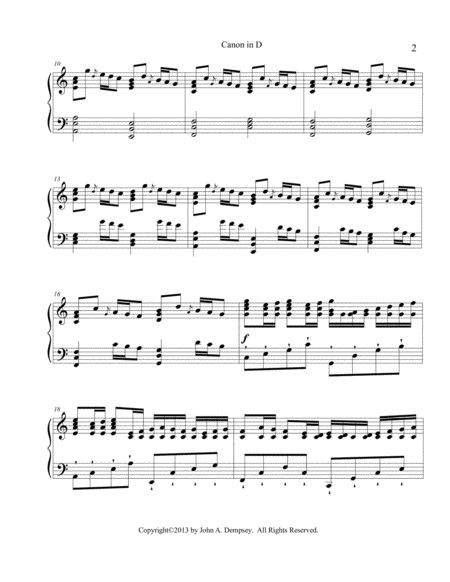 Canon in D (in C major): Piano Solo image number null