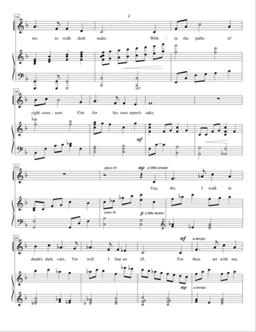The Lord is My Shepherd (voice and piano) Voice Solo scores gallery preview page 2
