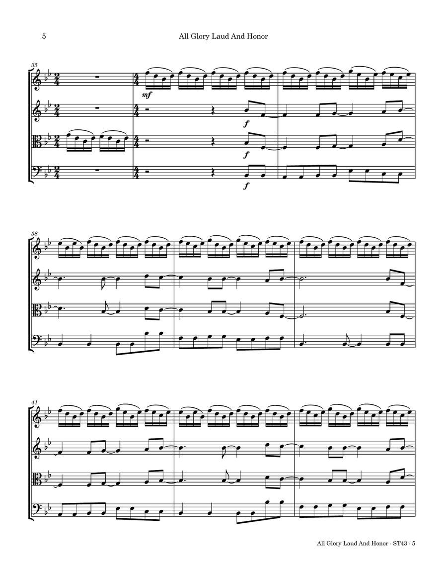 All Glory Laud And Honor String Quartet scores gallery preview page 5