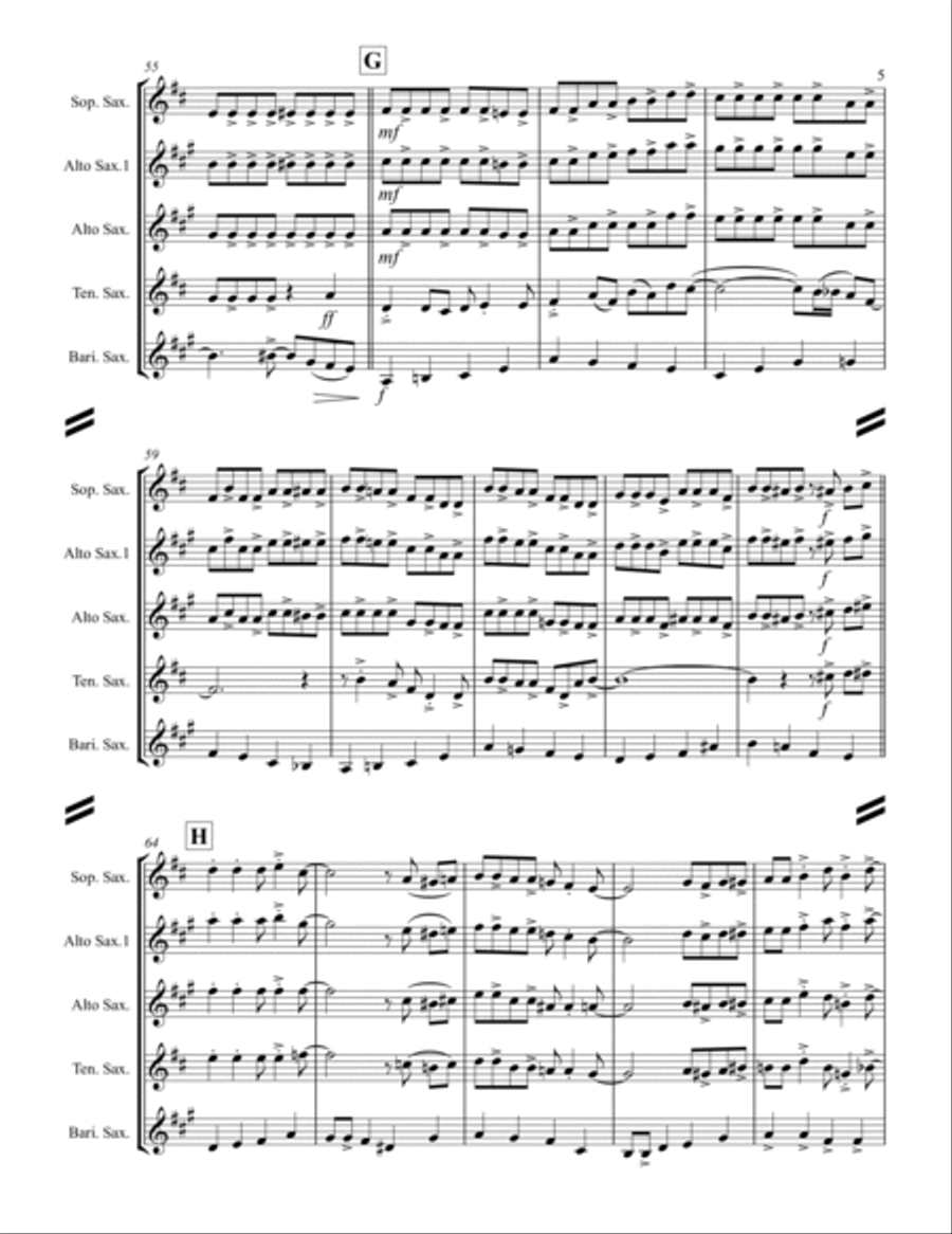 I Saw Mommy Kissing Santa Claus Saxophone Quartet scores gallery preview page 6
