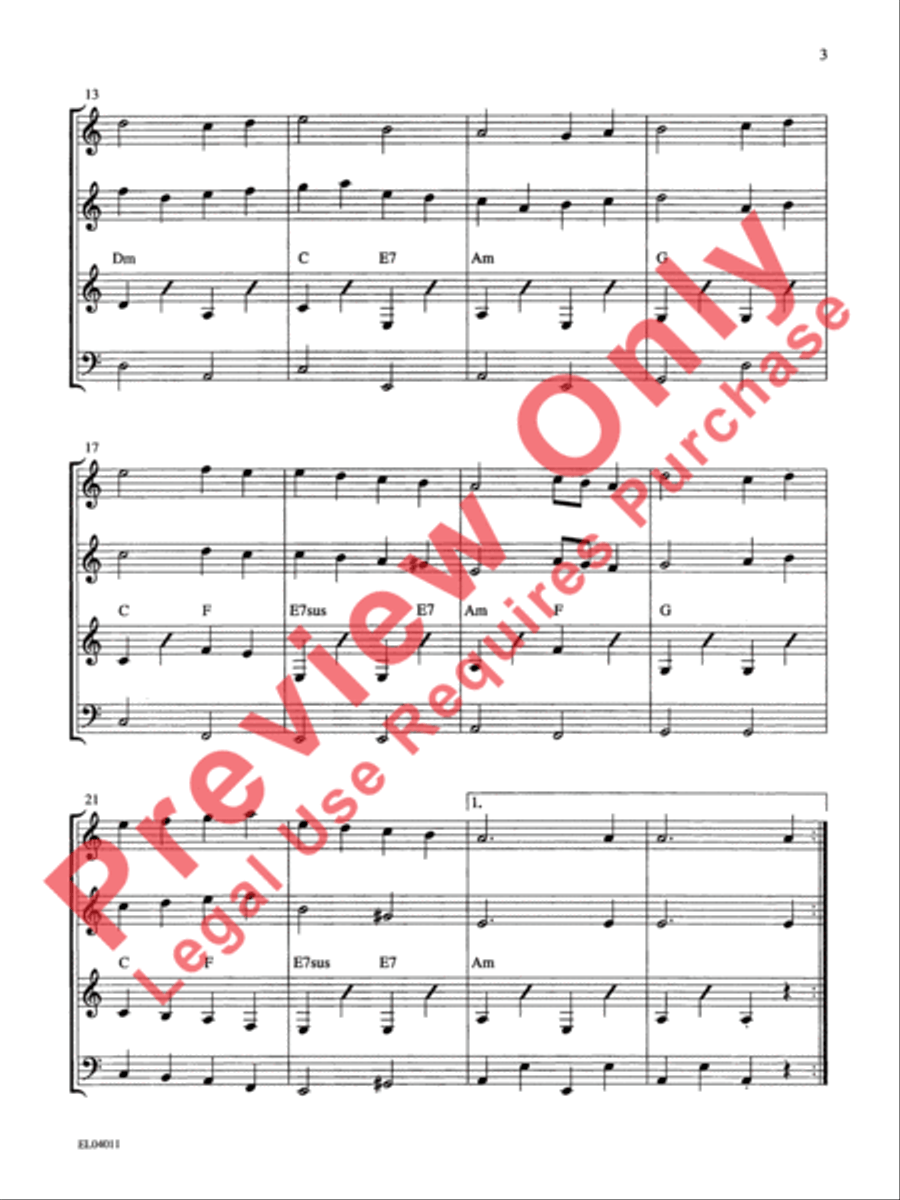 Belwin's 21st Century Guitar Ensemble -- Christmas Medley Guitar Ensemble scores gallery preview page 4