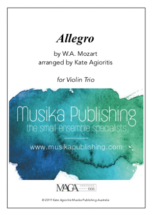 Book cover for Allegro - for Violin Trio