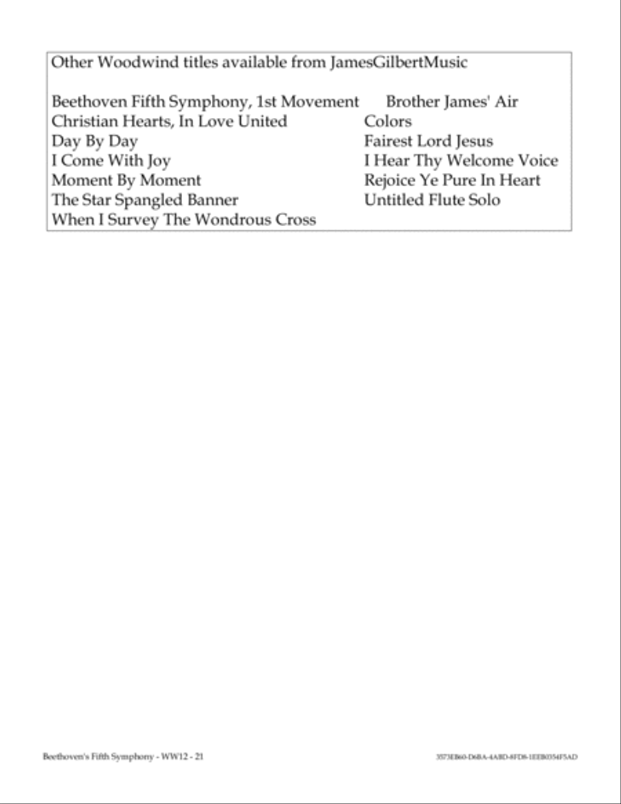 Beethoven's Fifth Symphony, 1st Movement Woodwind Quintet scores gallery preview page 2