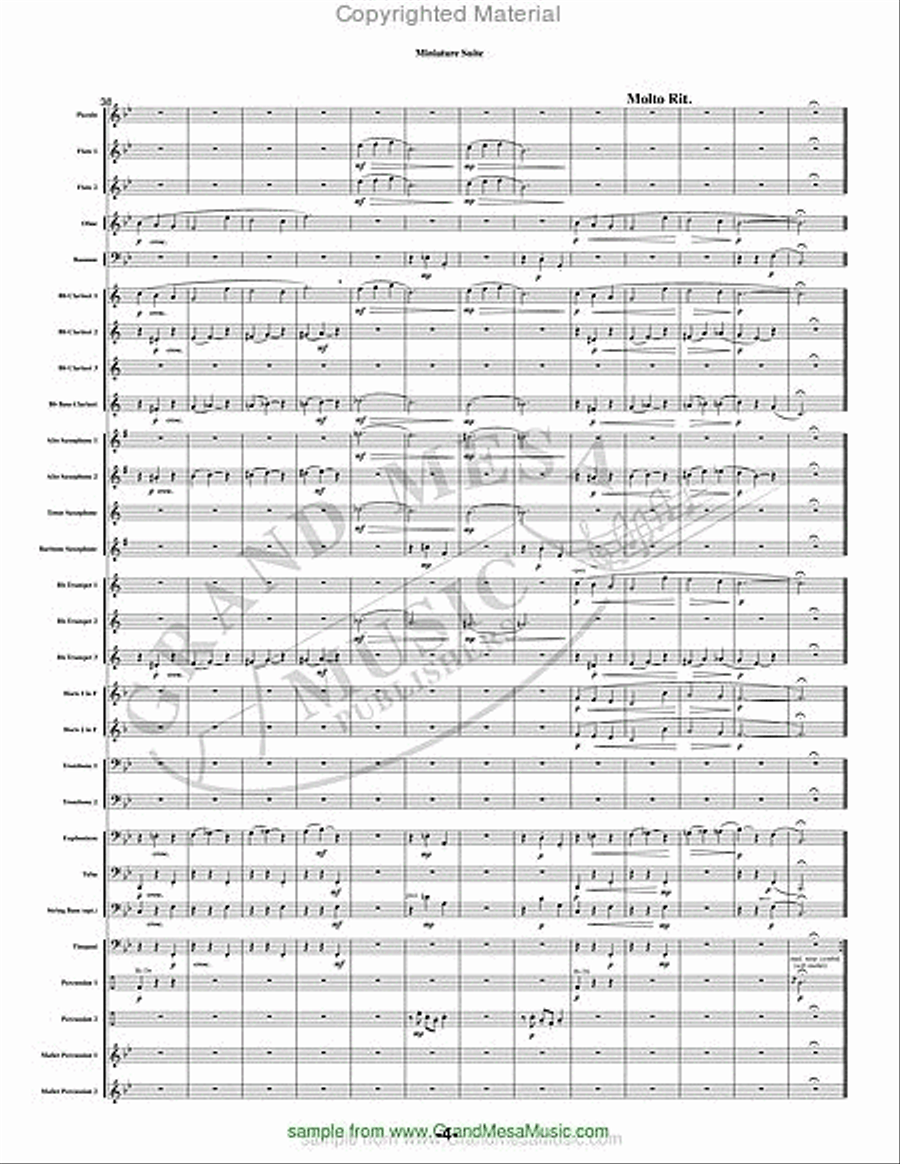 Miniature Suite Concert Band scores gallery preview page 5