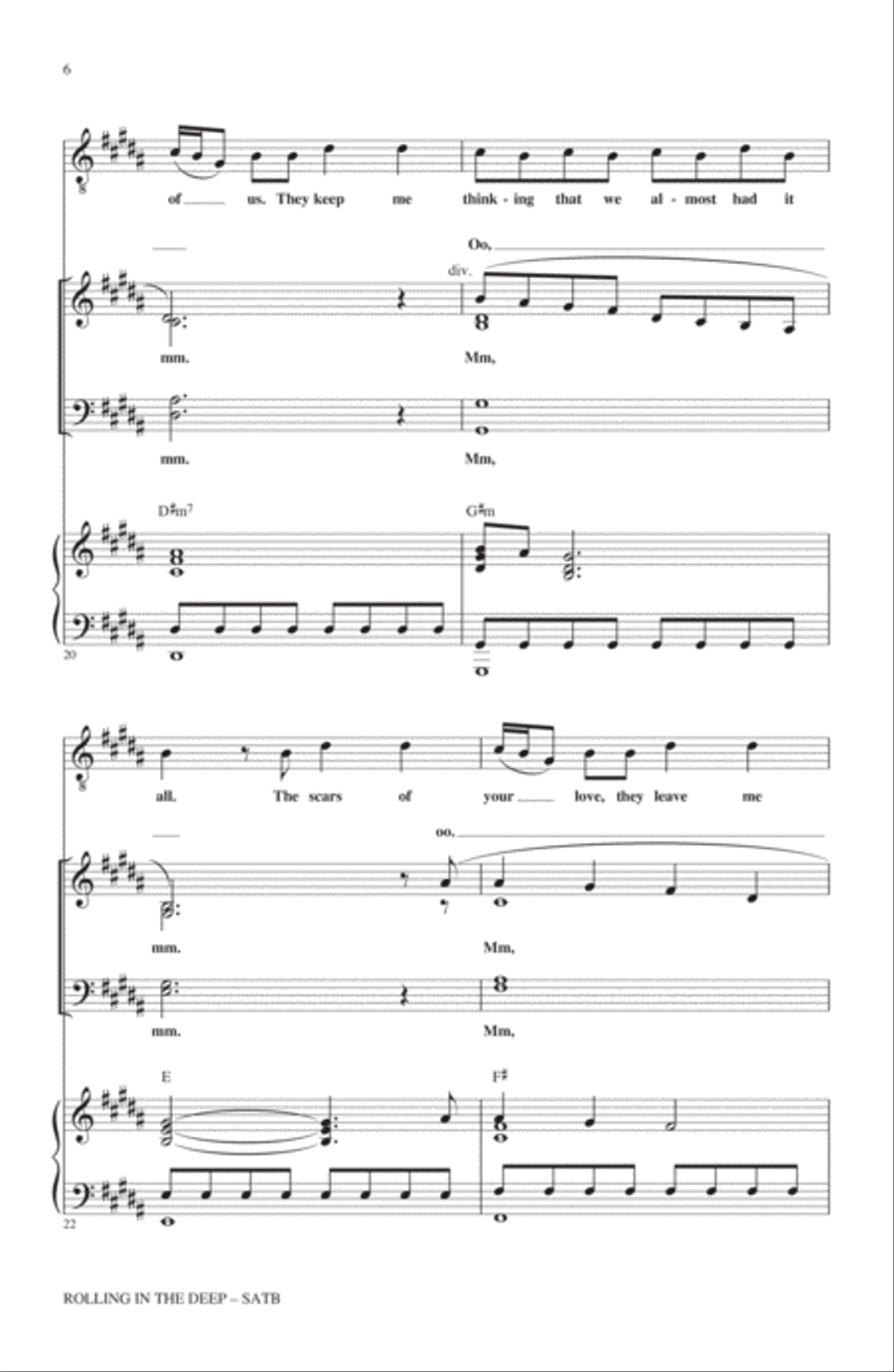 Rolling In The Deep 4-Part scores gallery preview page 5