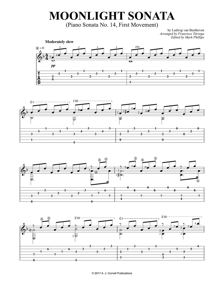 Moonlight Sonata Moonlight Sonata Acoustic Guitar scores gallery preview page 1