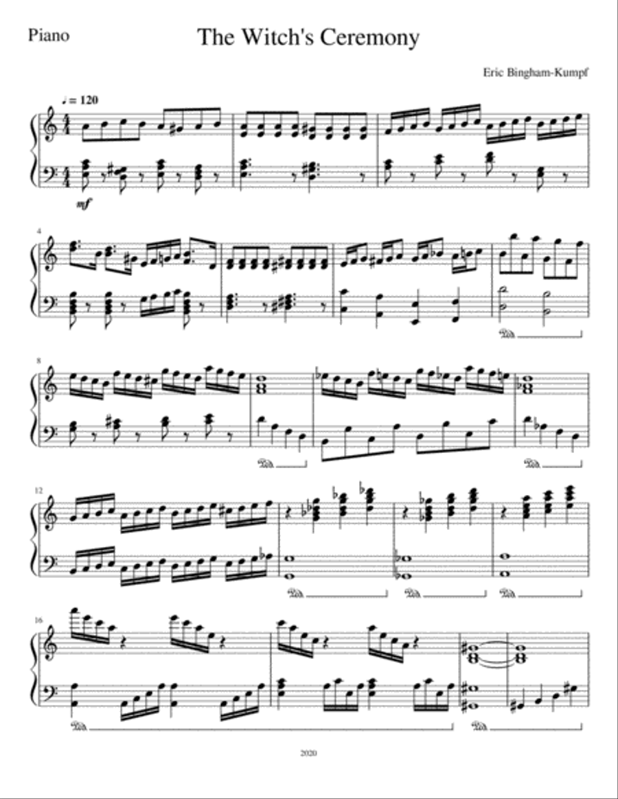 The Witch's Ceremony Piano Solo scores gallery preview page 1