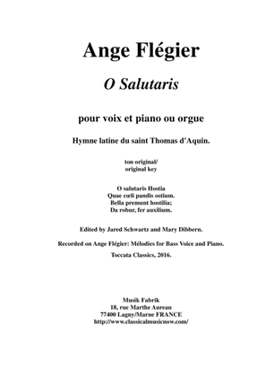 Ange Flégier: O Salutaris for bass voice and piano