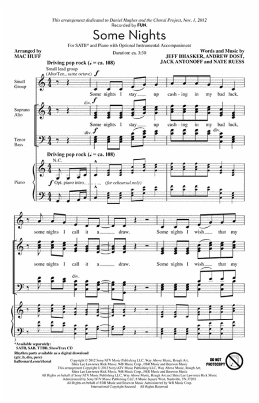 Some Nights 4-Part scores gallery preview page 2