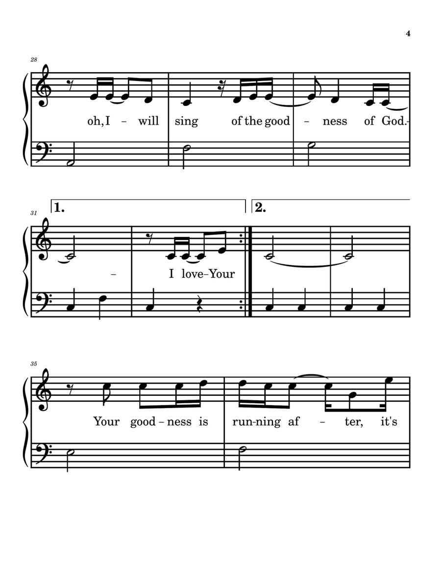 Goodness Of God Easy Piano scores gallery preview page 4