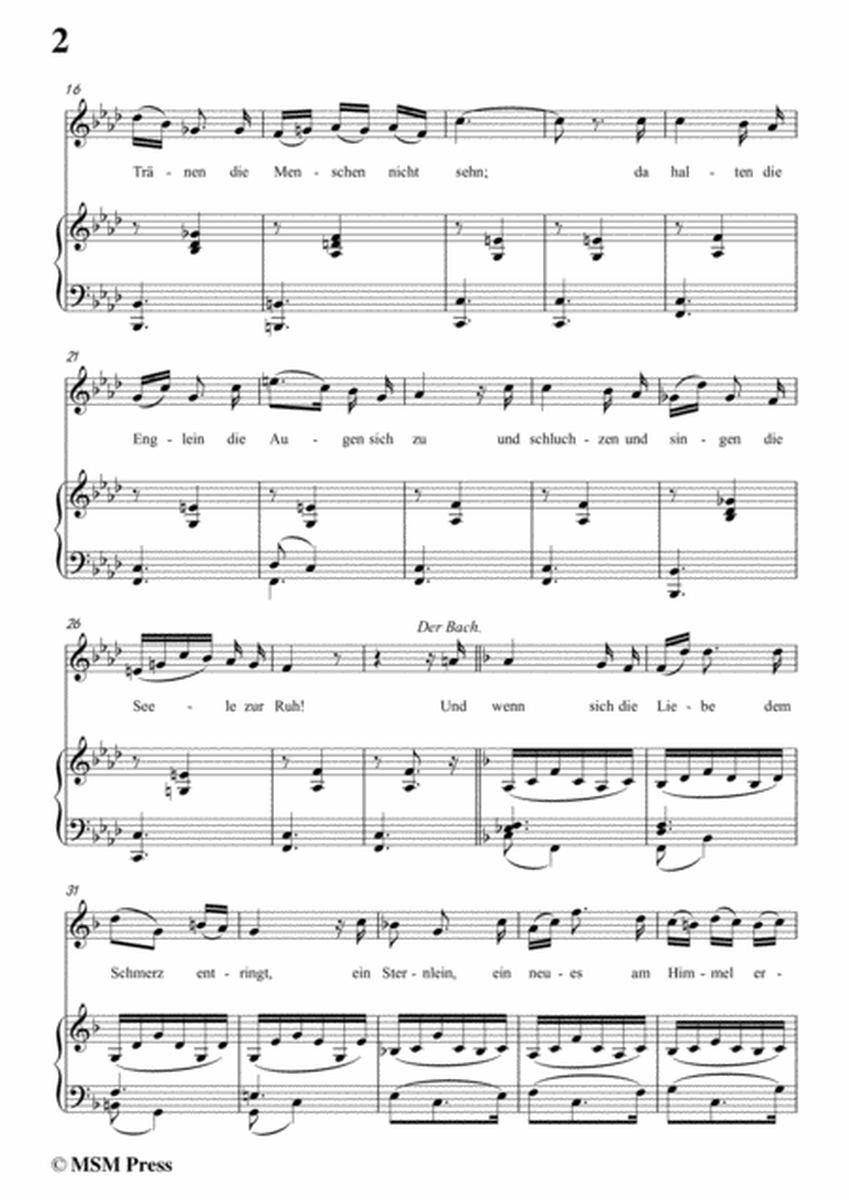 Schubert-Der Müller und der Bach,from 'Die Schöne Müllerin',Op.25 No.19,in f minor,for Voice&Piano image number null