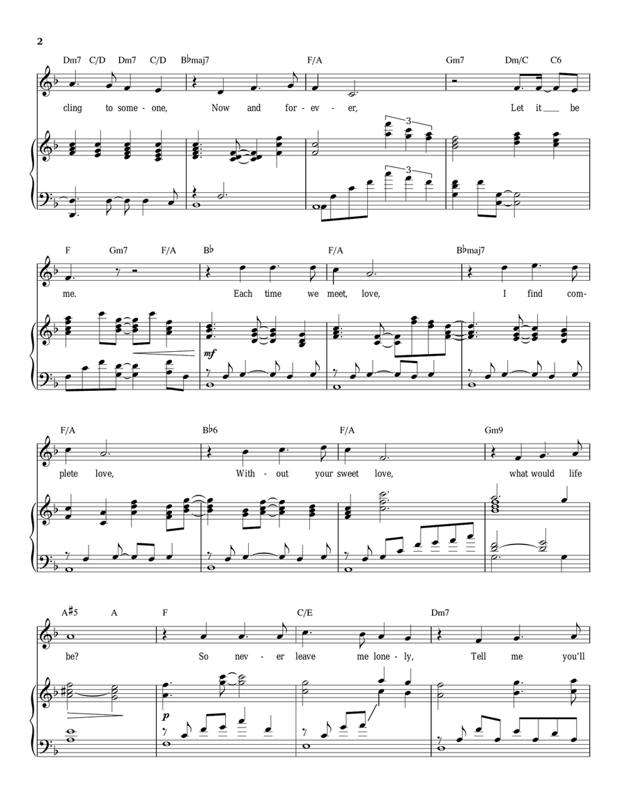 Let It Be Me (Je T'appartiens) Piano, Vocal scores gallery preview page 2