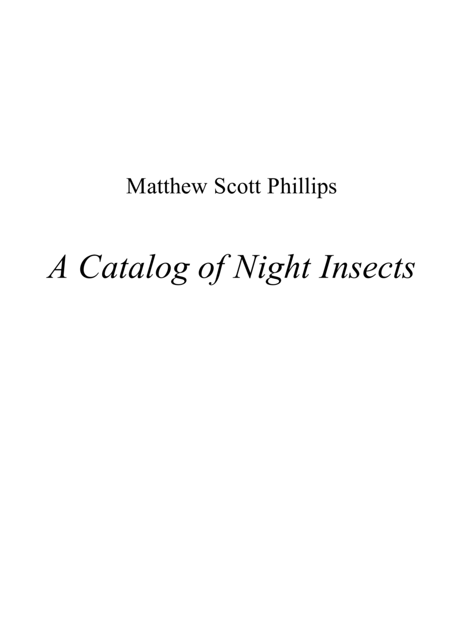 Book cover for A Catalog of Night Insects