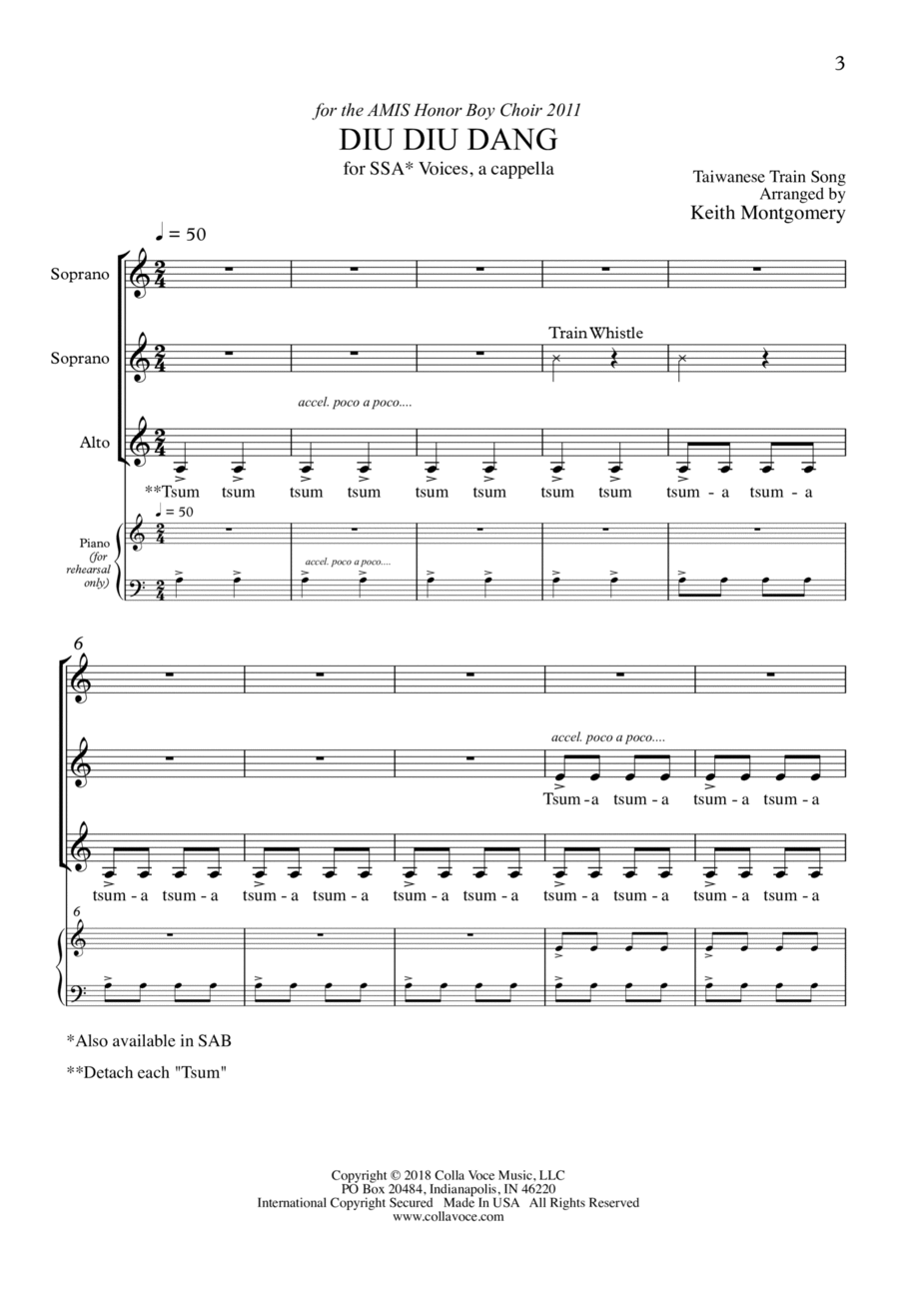 Diu Diu Dang SSA scores gallery preview page 1