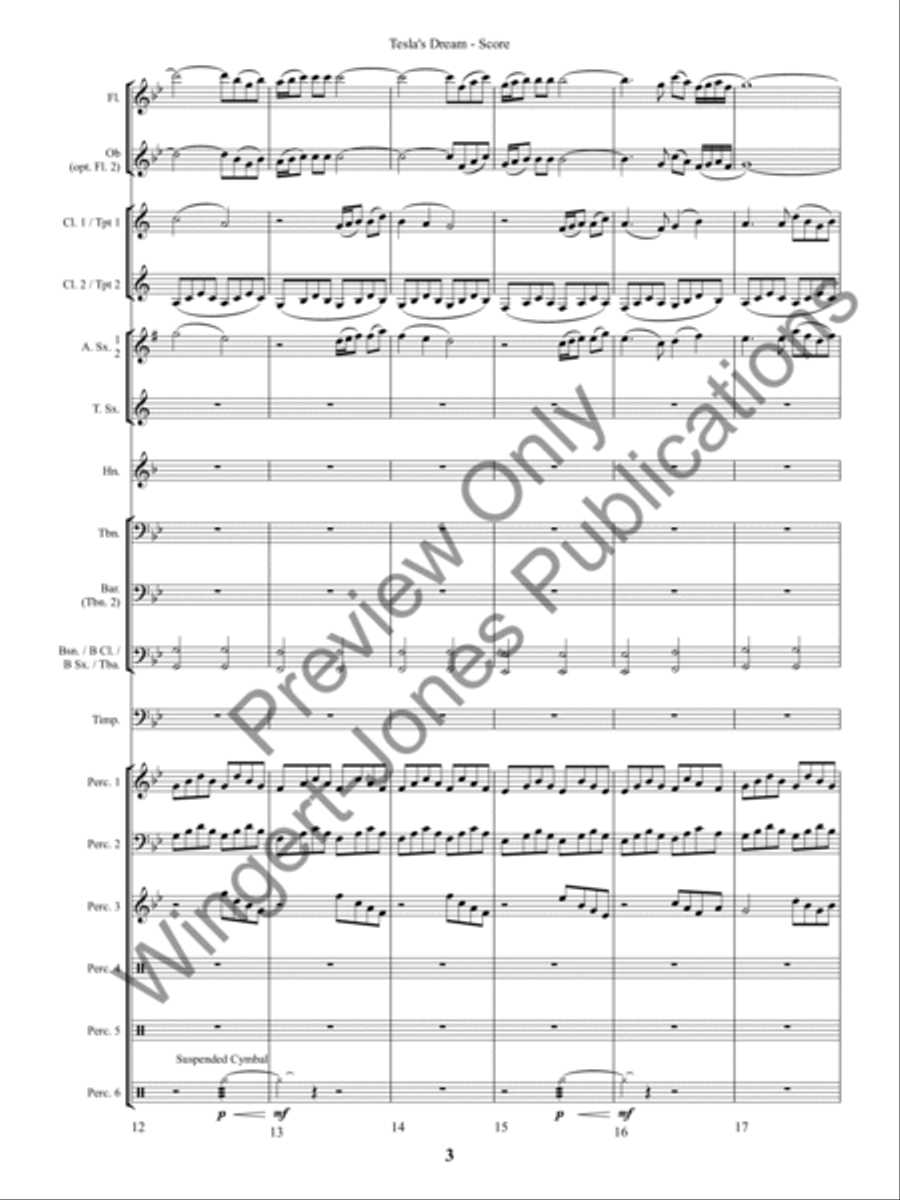 Tesla's Dream (Score) Concert Band scores gallery preview page 6