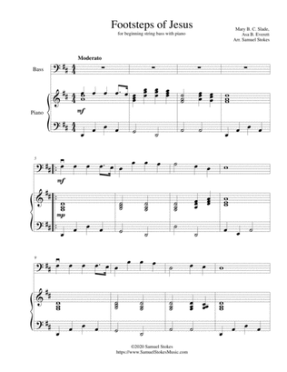 Book cover for Footsteps of Jesus - for beginning string bass with optional piano accompaniment