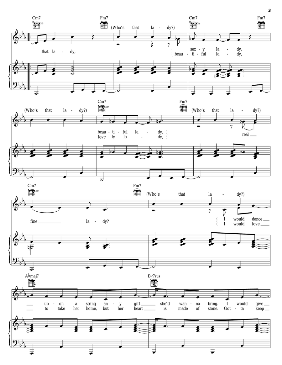 That Lady, Pt. 1/That Lady, Pt. 2 Piano, Vocal, Guitar scores gallery preview page 3