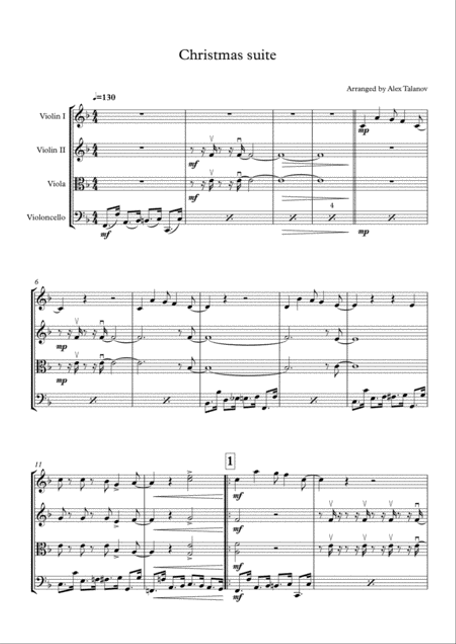 Christmas suite Christmas suite String Quartet scores gallery preview page 2